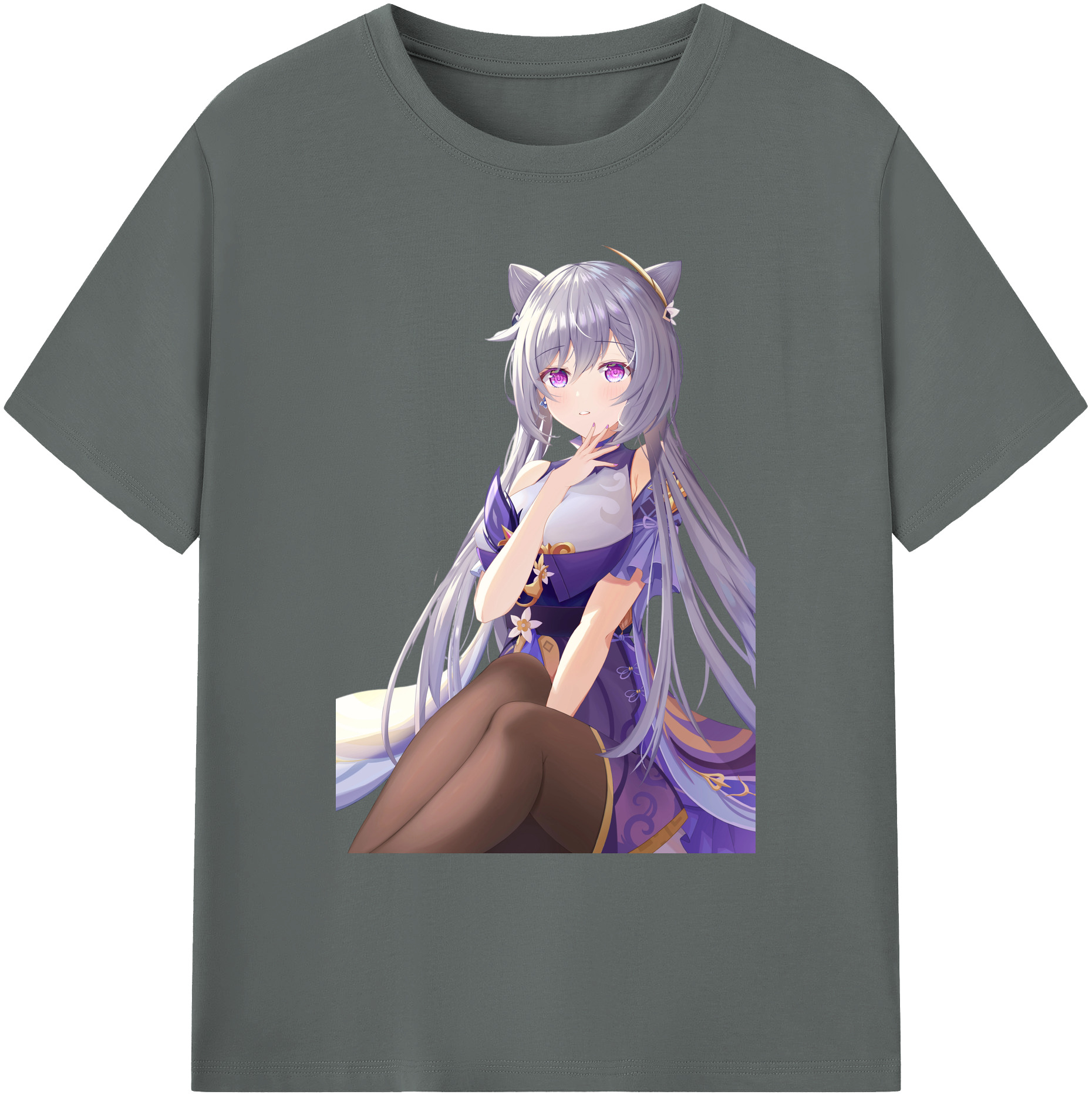 げんし神 刻晴 こくせい genshin Kokusei 綿100％ メンズ半袖Tシャツ｜肌触りやわらか＆通気性